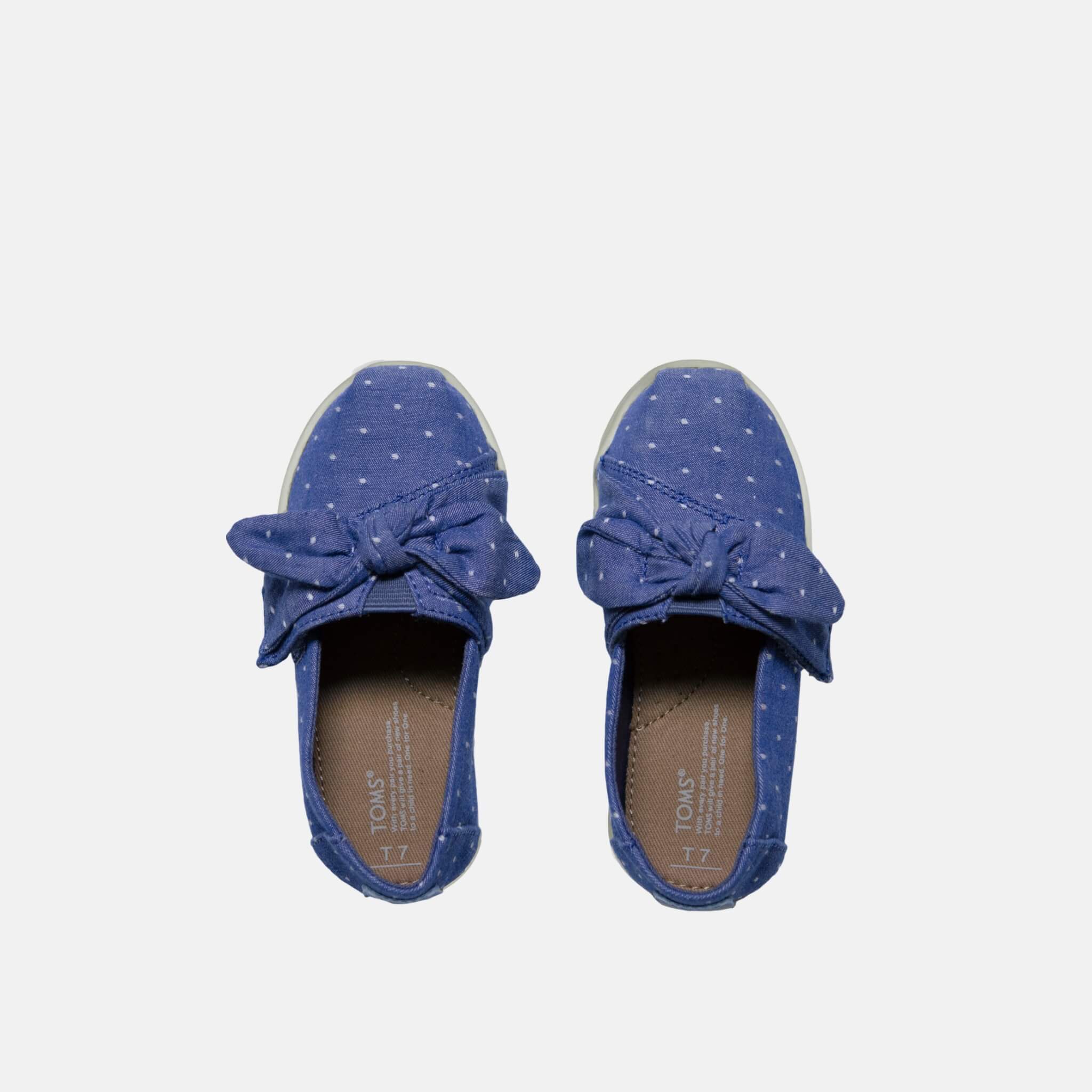 Toms Bow Seasonal Classics Tiny Alpargata Blue