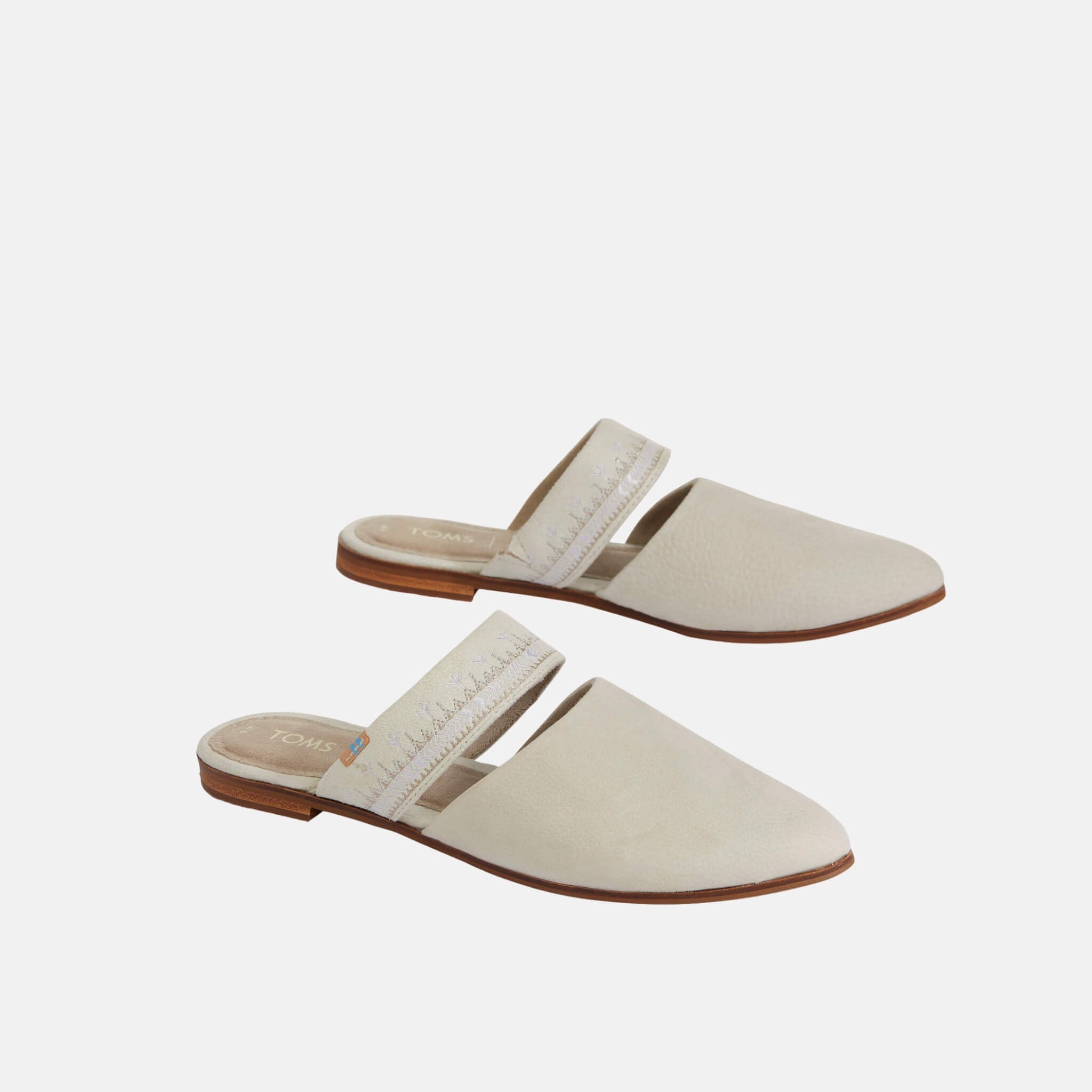 Toms Off White Nubuck Jutti Mule Beige