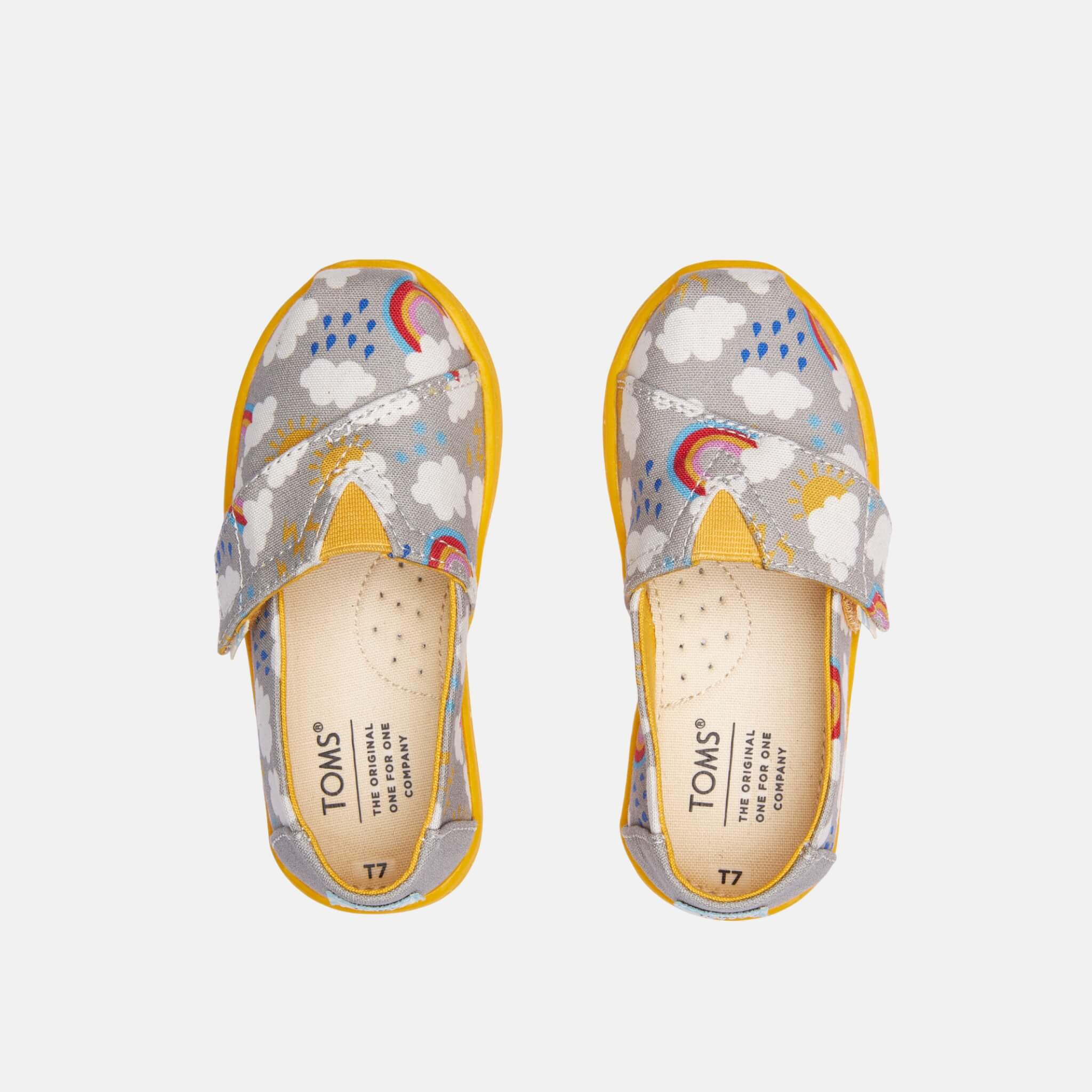 Toms Tiny Alpargata Grey/Yellow Yellow