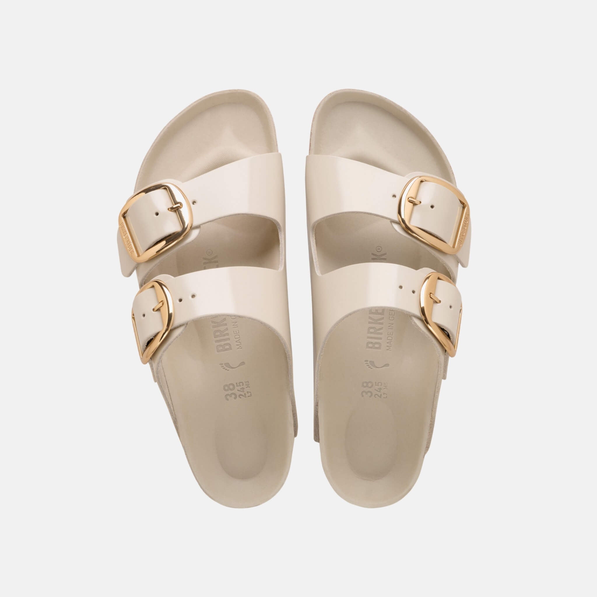 Birkenstock Arizona Big Buckle Natural Leather Patent Regular
