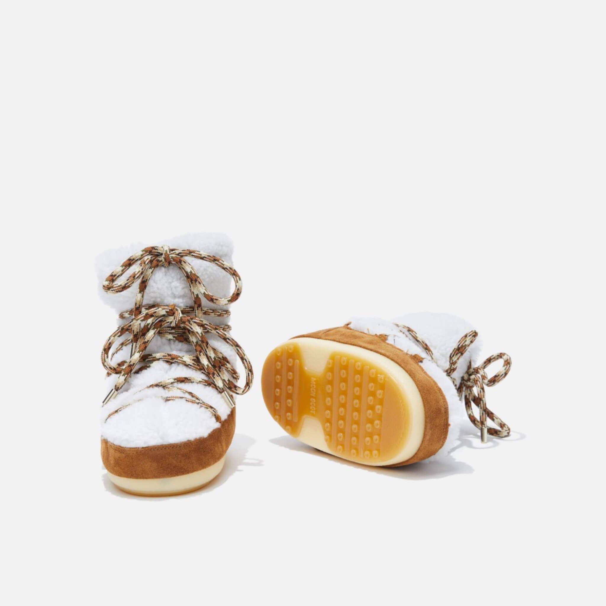 Moon Boot Light Low Shearling Brown/White