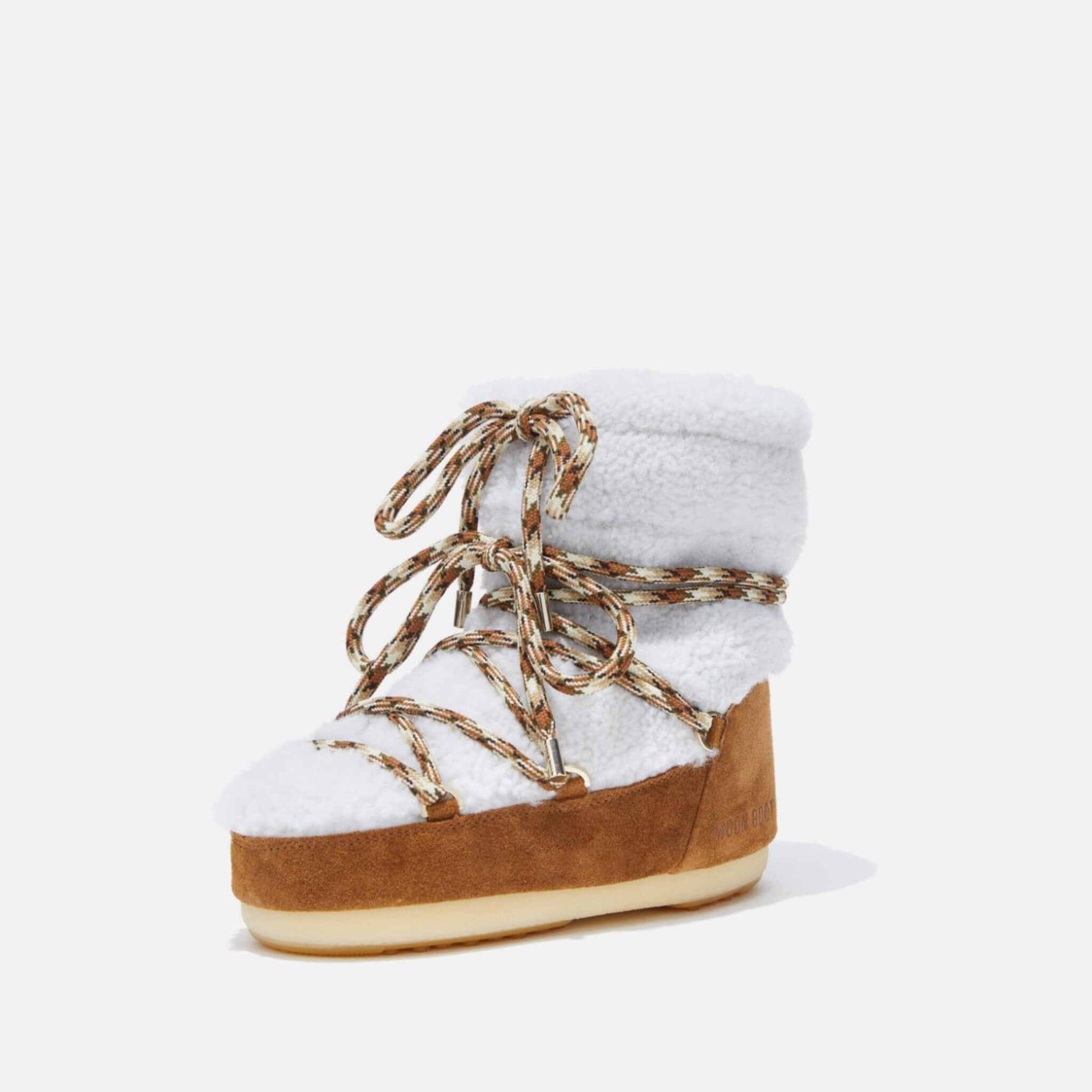 Moon Boot Light Low Shearling Brown/White