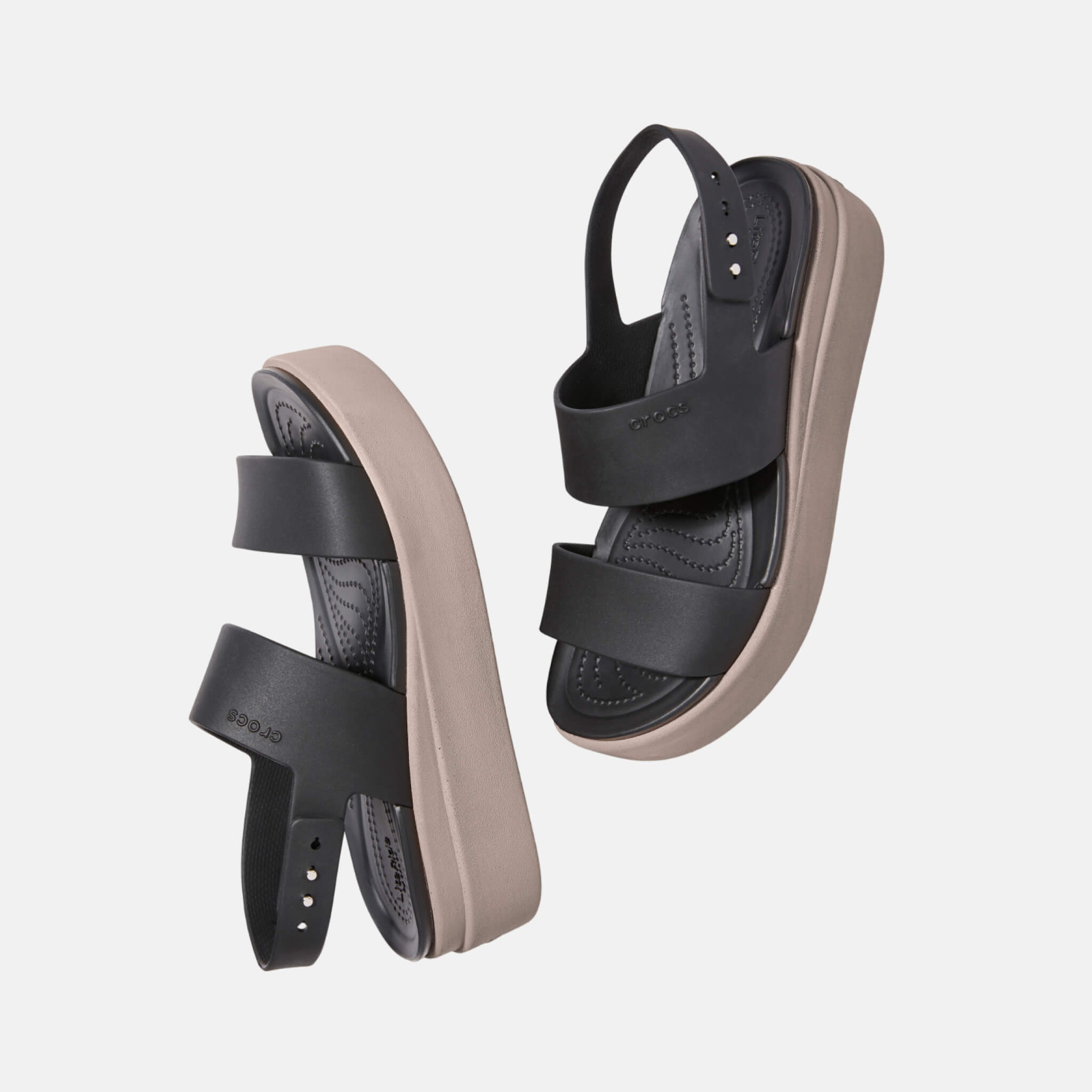 Crocs Brooklyn Low Wedge Black/Mushroom