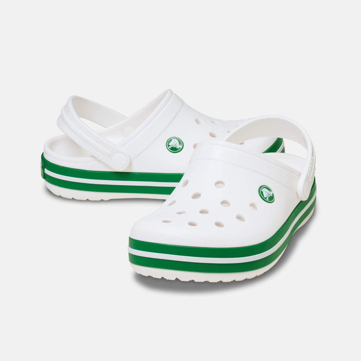 Crocs Kids Crocband Clog White/Green Ivy