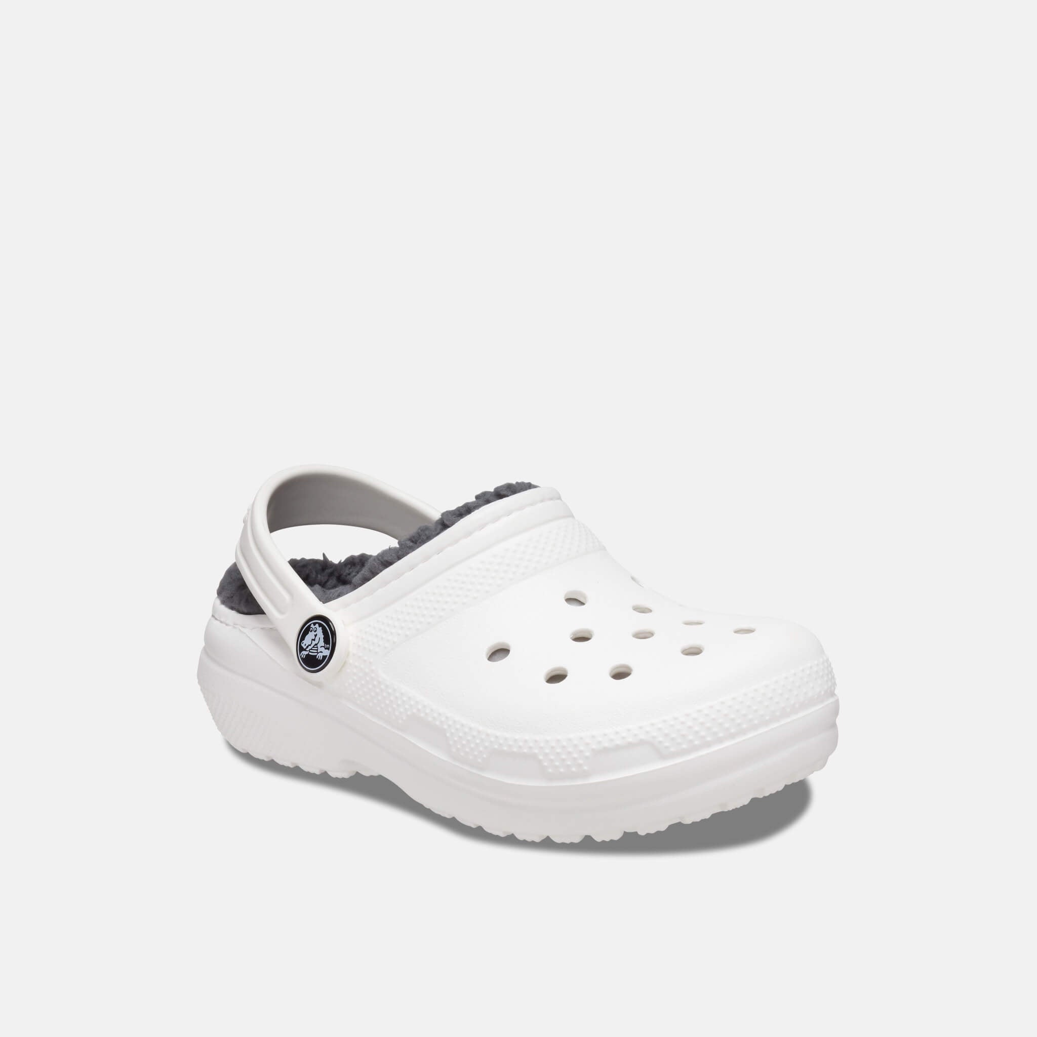 Crocs Kids Classic Lined Clog White/Grey