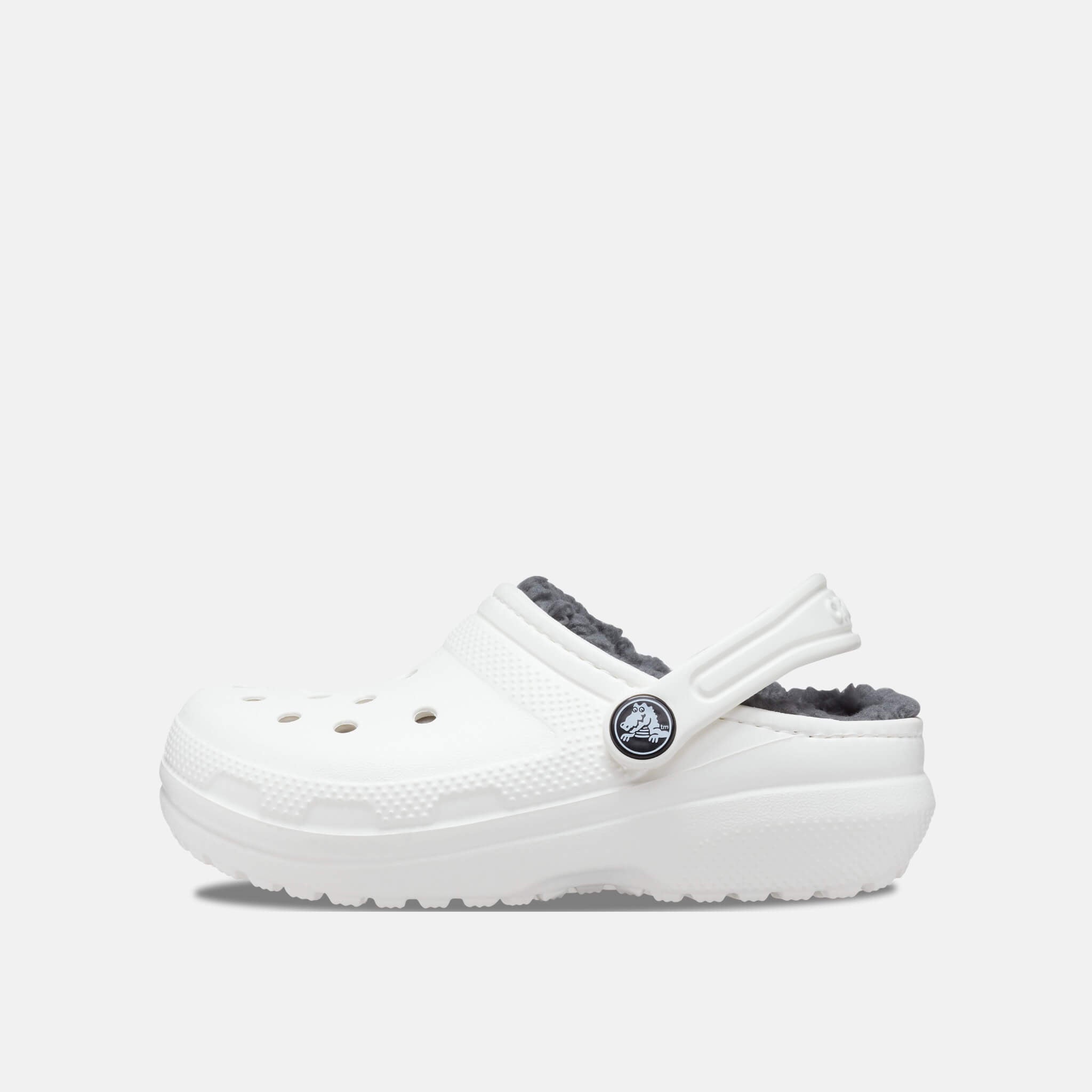 Crocs Kids Classic Lined Clog White/Grey