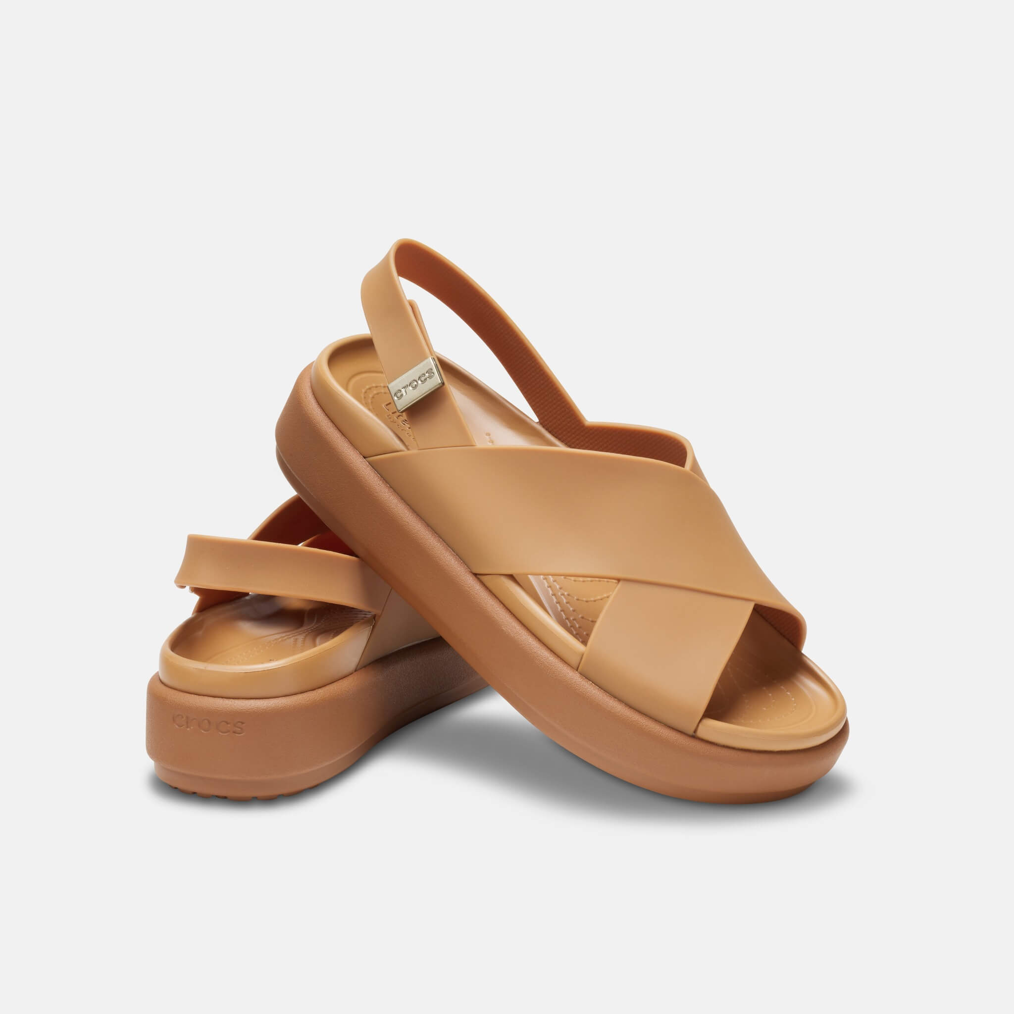 Crocs Brooklyn Luxe Cross Strap Tan/Tan