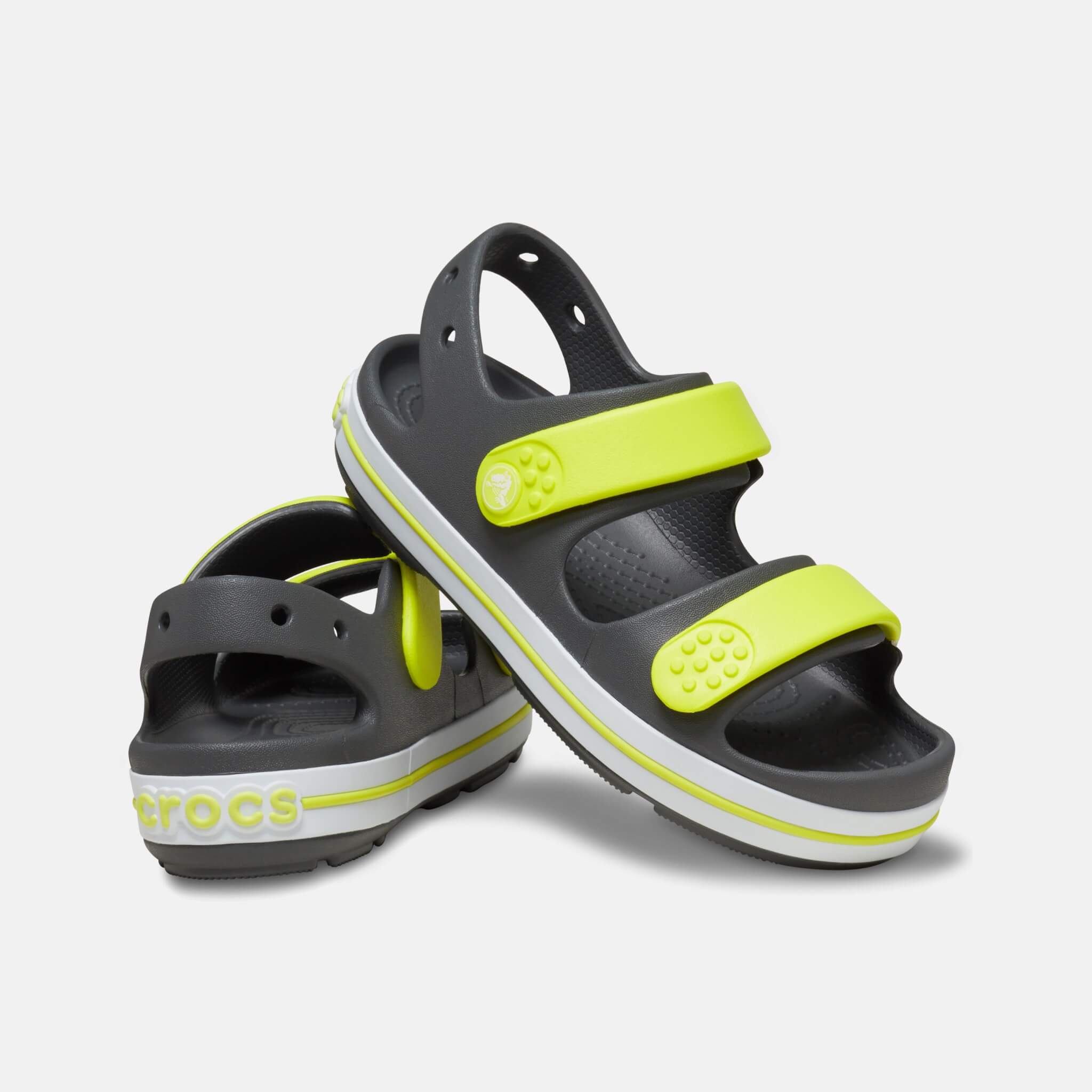 Crocs Kids Crocband Cruiser Sandal Slate Grey/Acidity