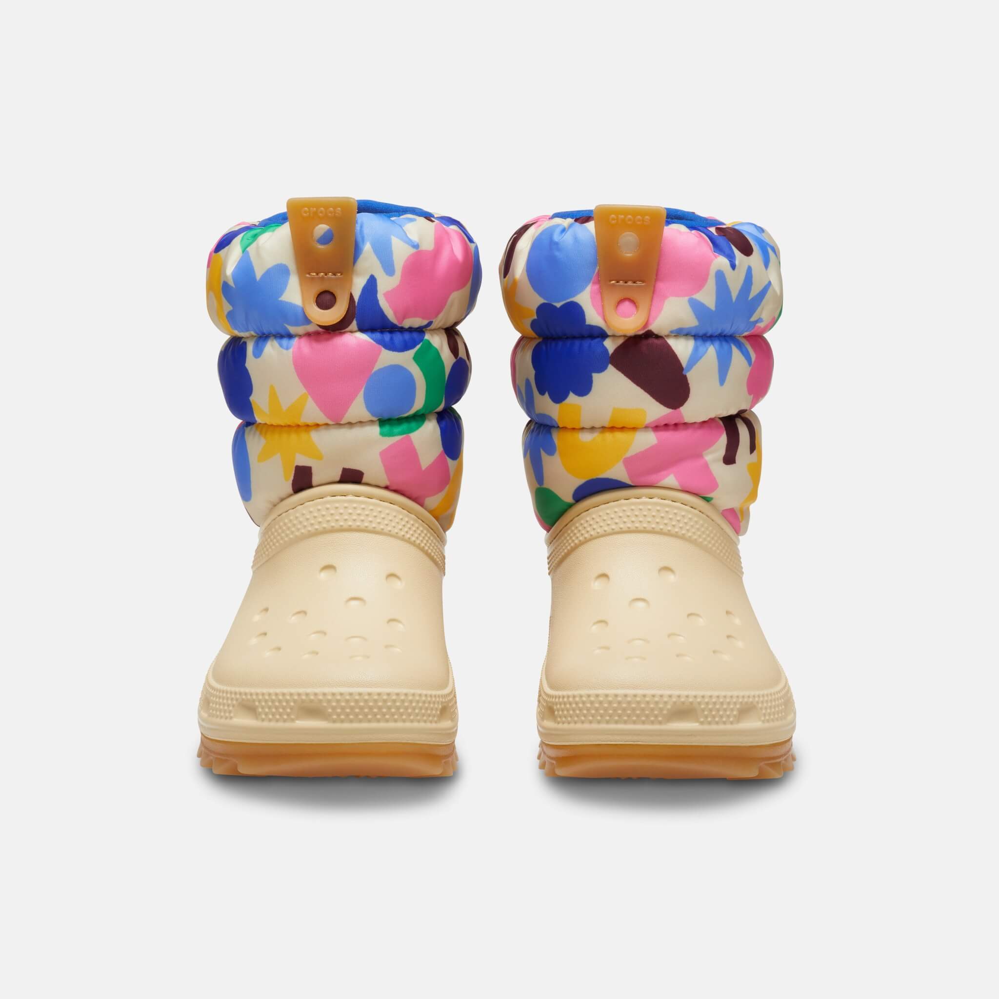 Crocs Kids Classic Neo Puff Geo Shapes Boot Shitake/Multi