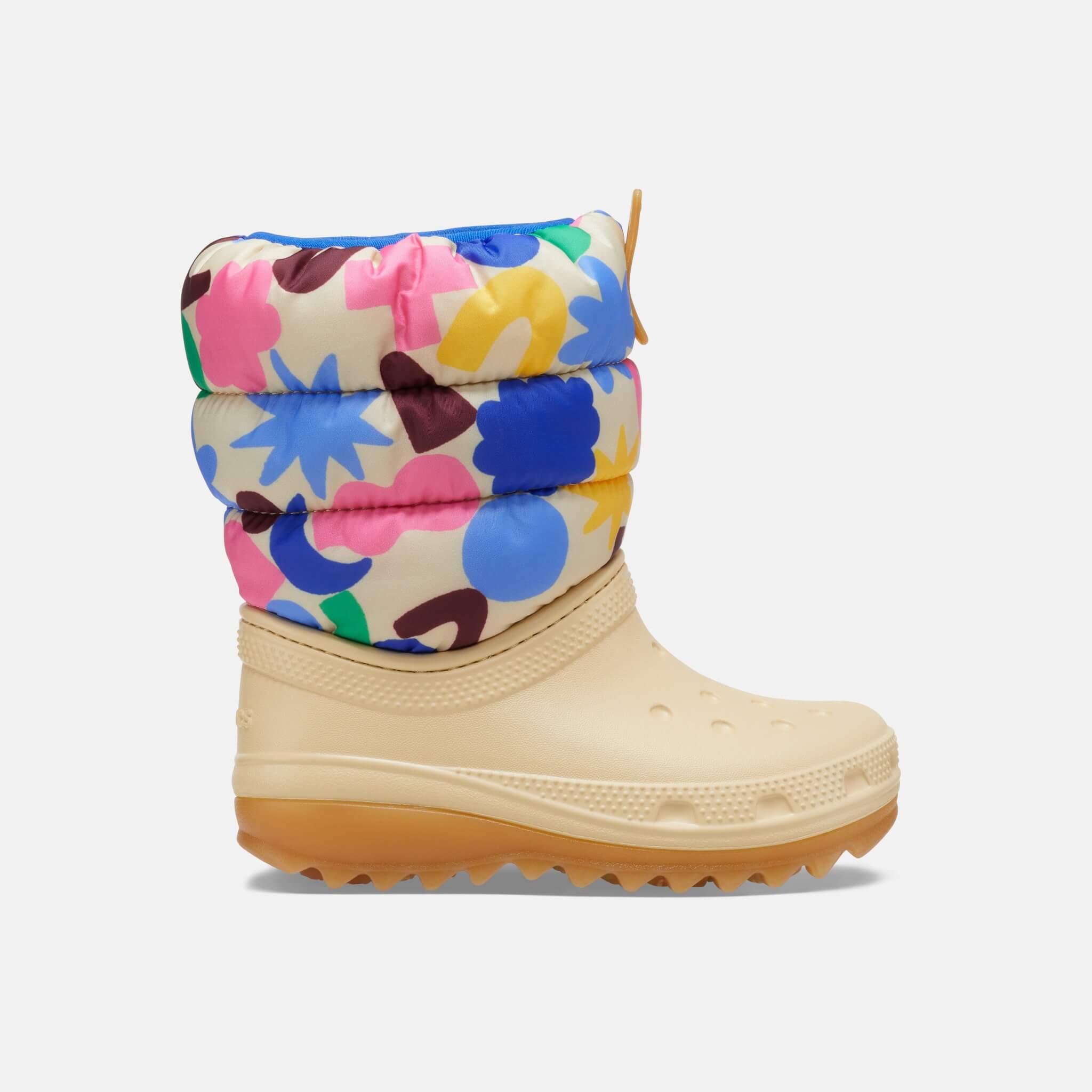 Crocs Kids Classic Neo Puff Geo Shapes Boot Shitake/Multi