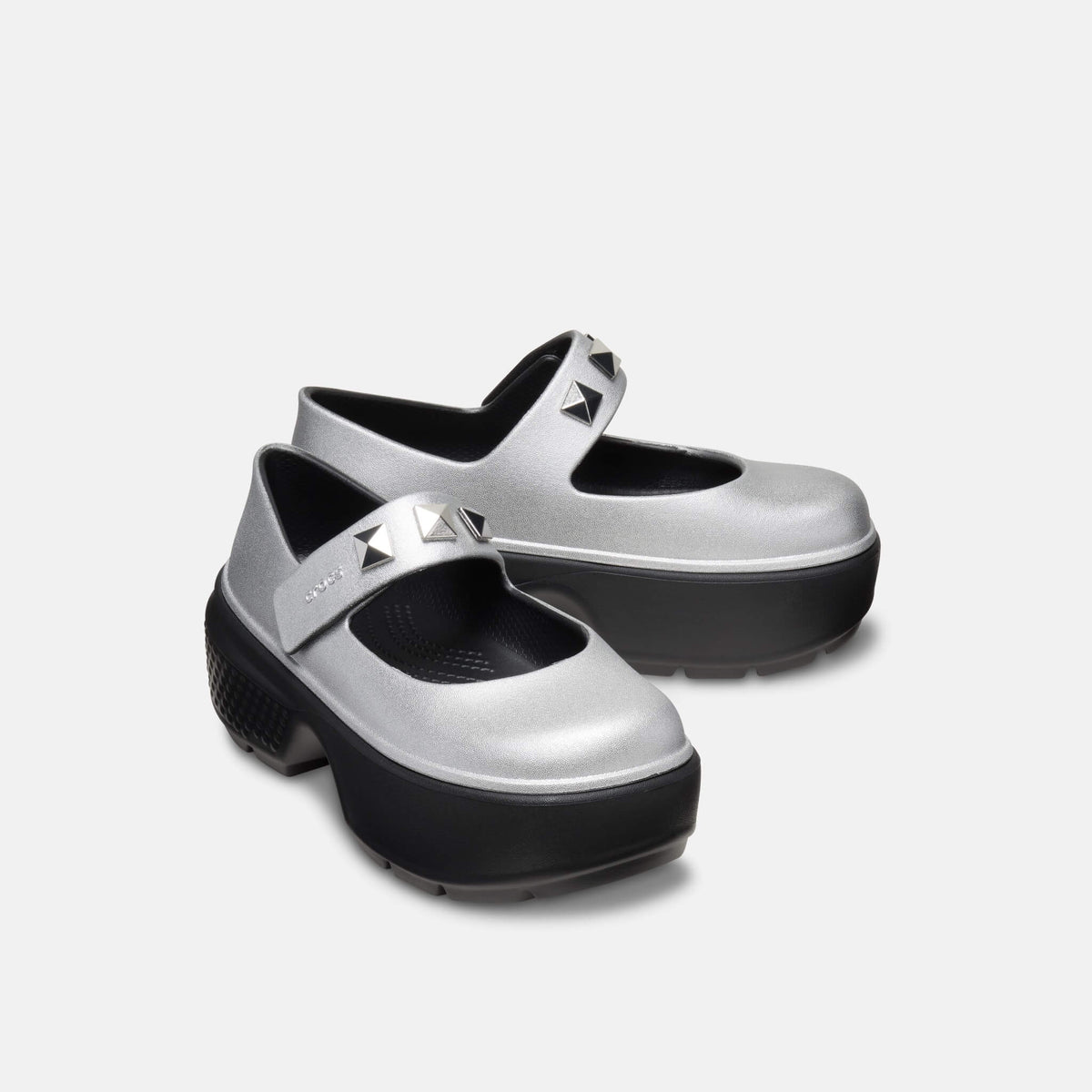 Crocs Stomp Metallic Mary Jane Silver