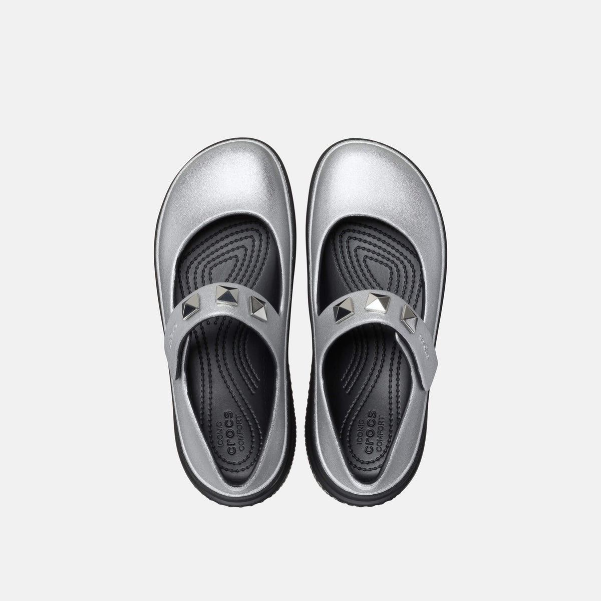 Crocs Stomp Metallic Mary Jane Silver