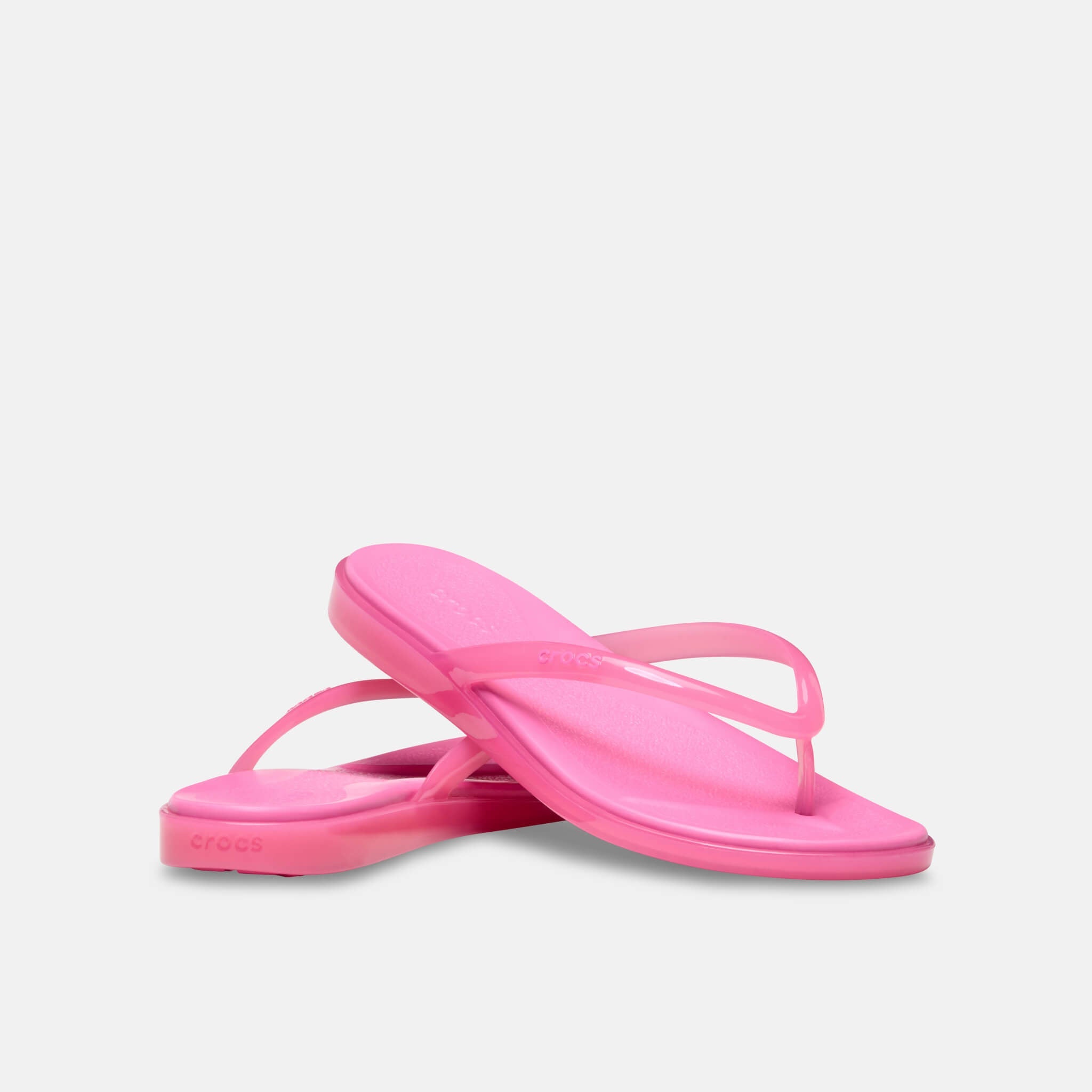 Crocs Miami Jelly Round Toe Flip Pink Lemonade Jelly
