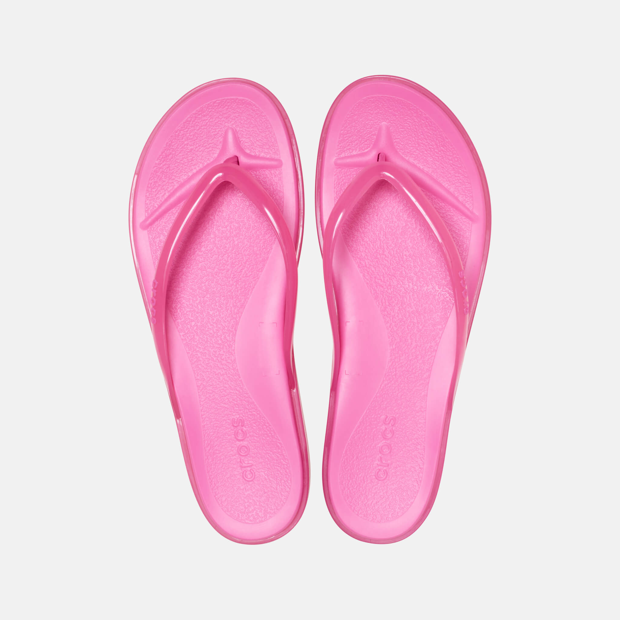 Crocs Miami Jelly Round Toe Flip Pink Lemonade Jelly