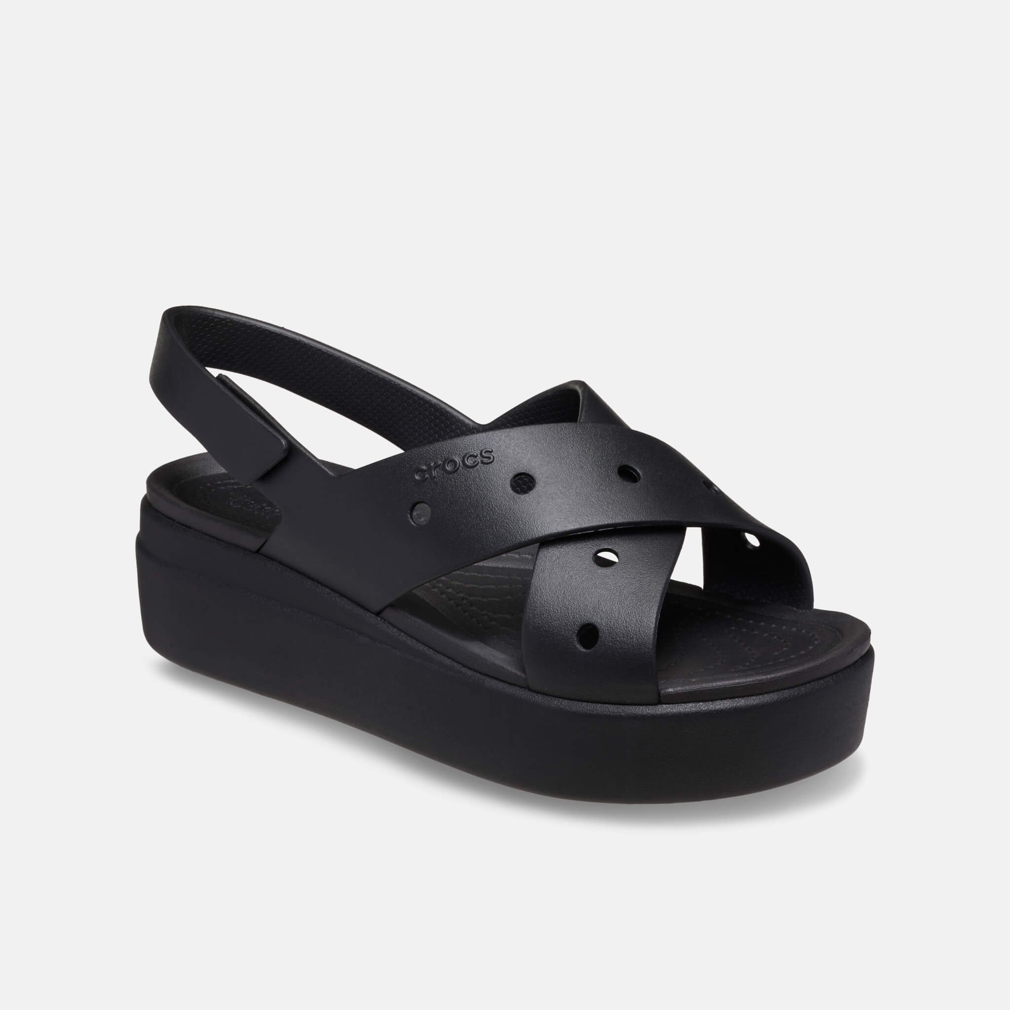 Crocs Brooklyn 4U Cross Strap Sandal Black