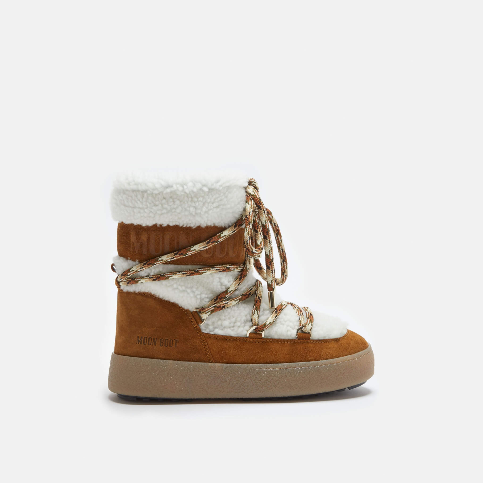 Moon Boot Ltrack Tube Shearling Brown/White