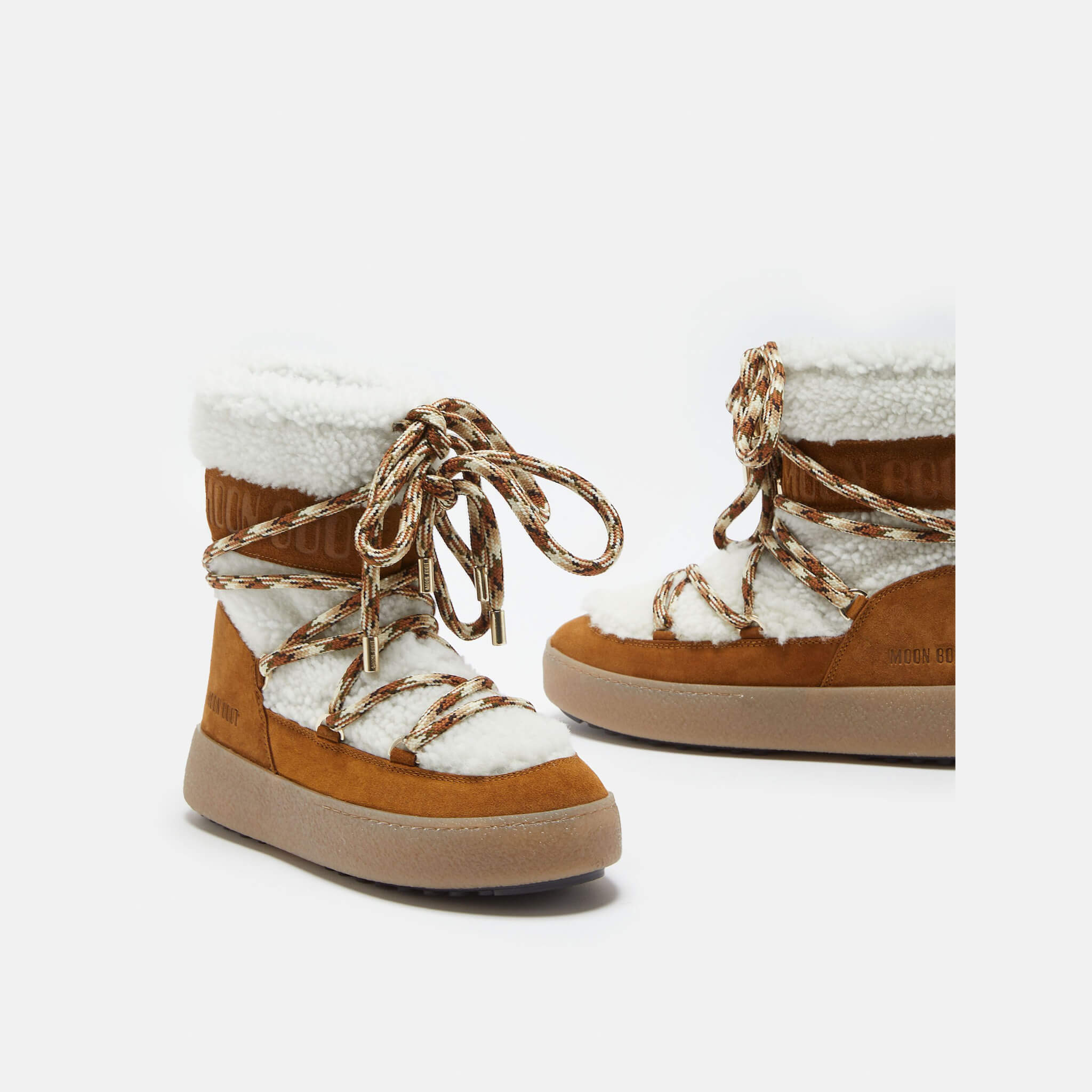Moon Boot Ltrack Tube Shearling Brown/White