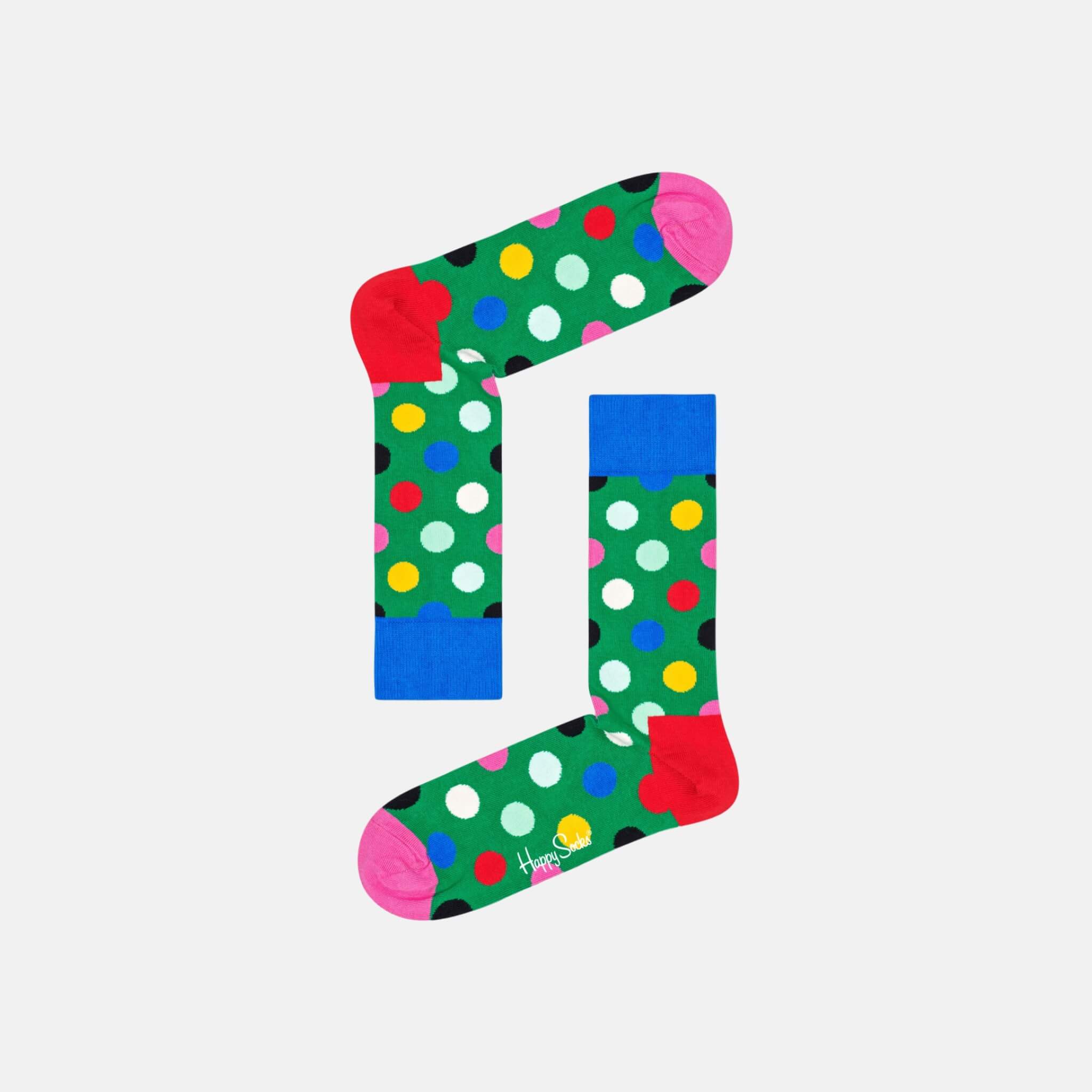 Happy Socks Big Dot Block Green Sock