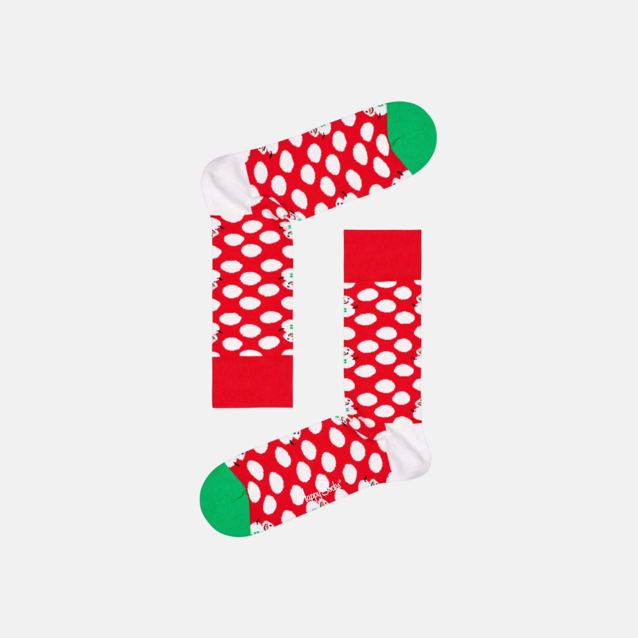 Happy Socks Big Dot Snowman Red Sock