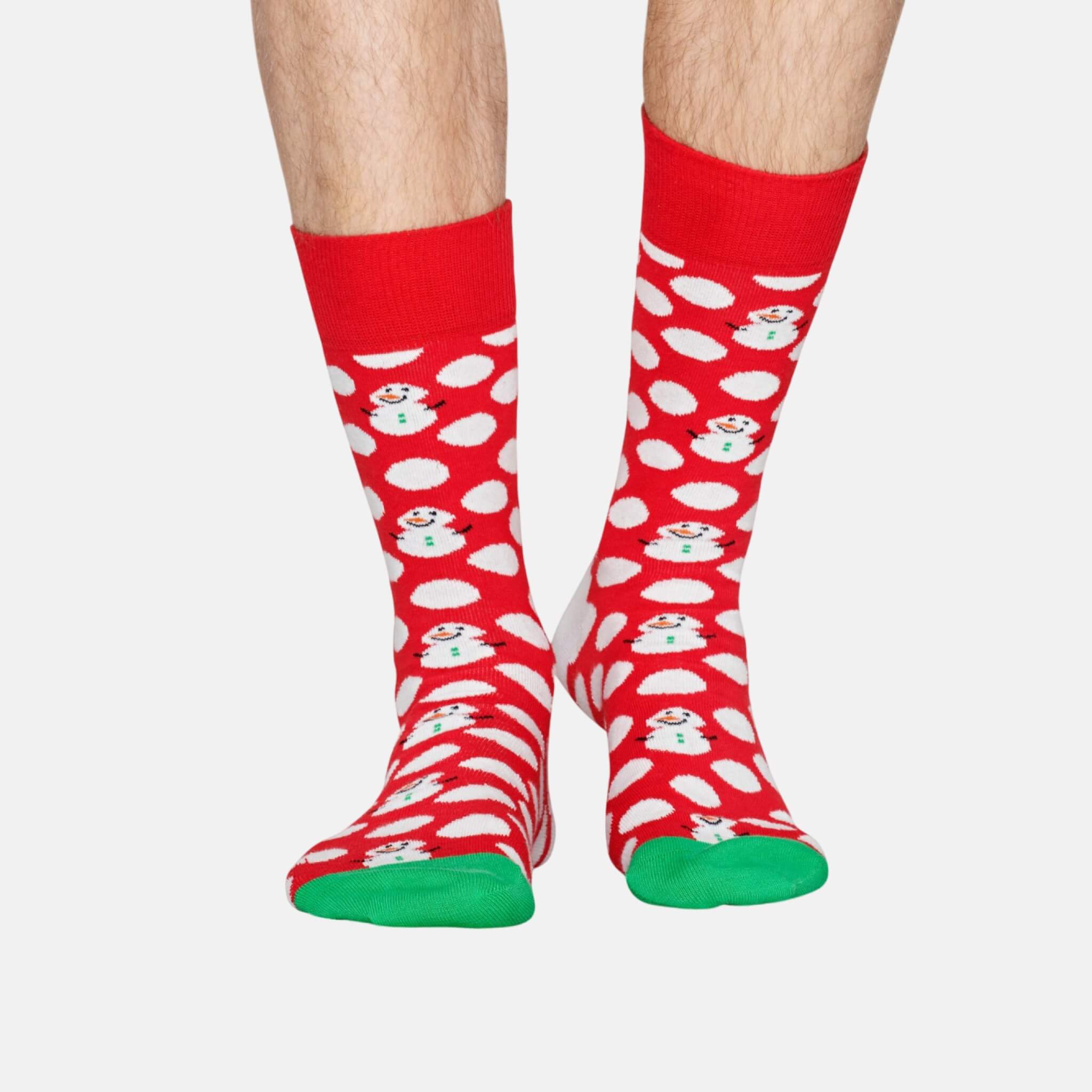 Happy Socks Big Dot Snowman Red Sock