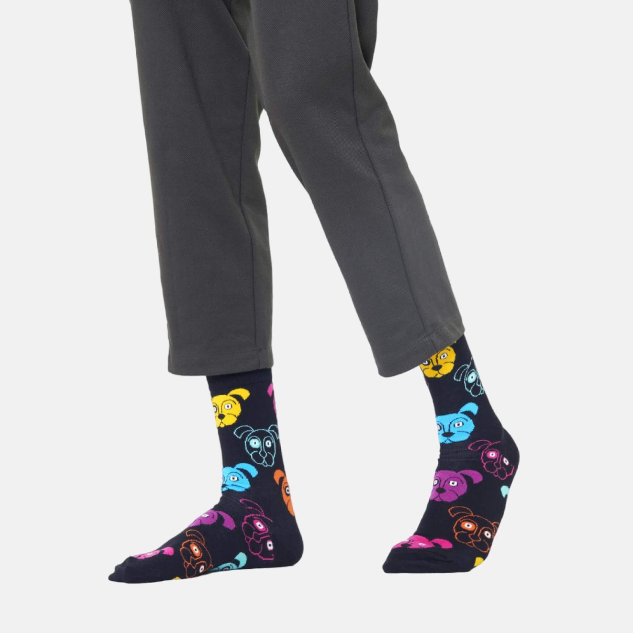 Happy Socks Dog Black Sock