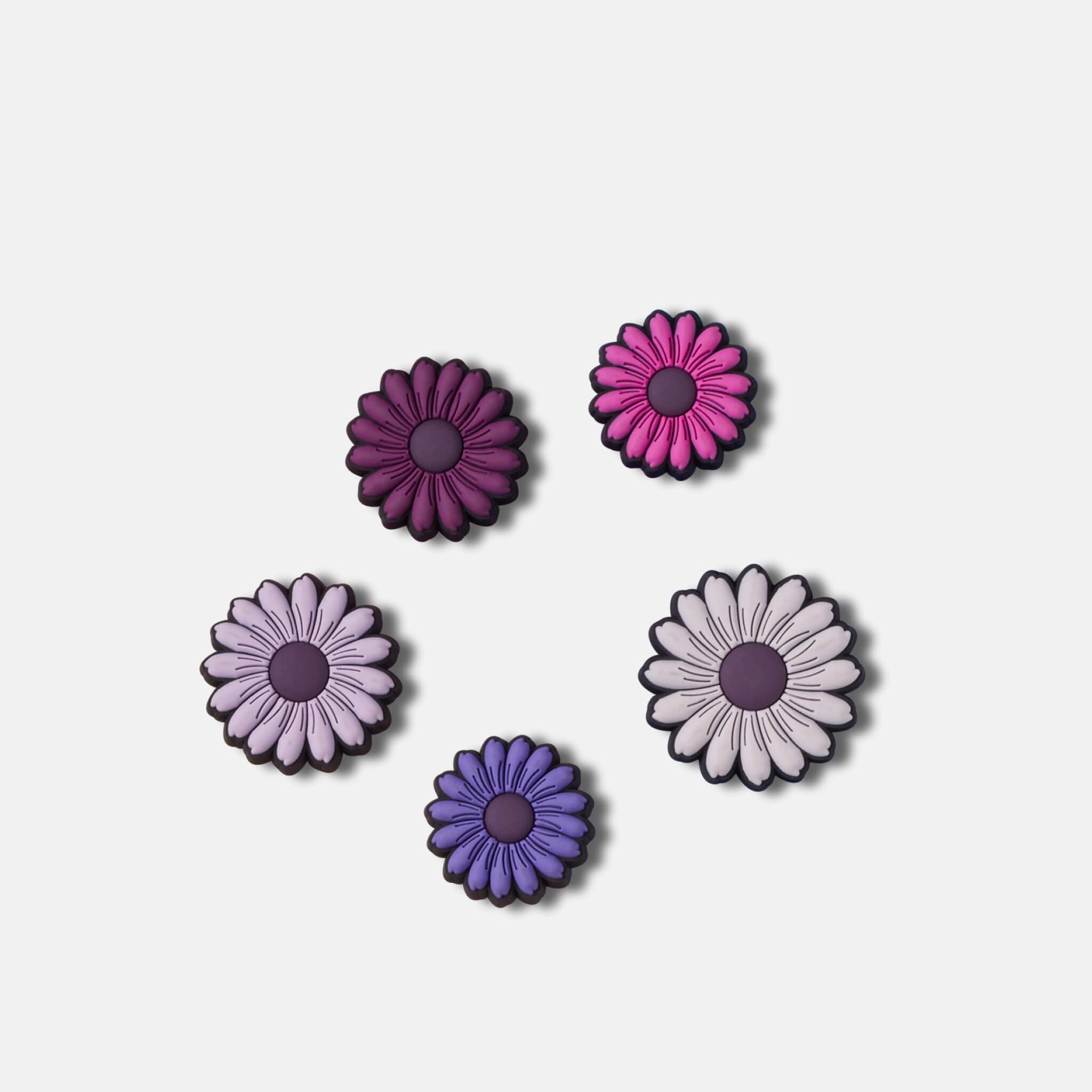 Jibbitz Charms Mixed Purple Florals 5-Pack