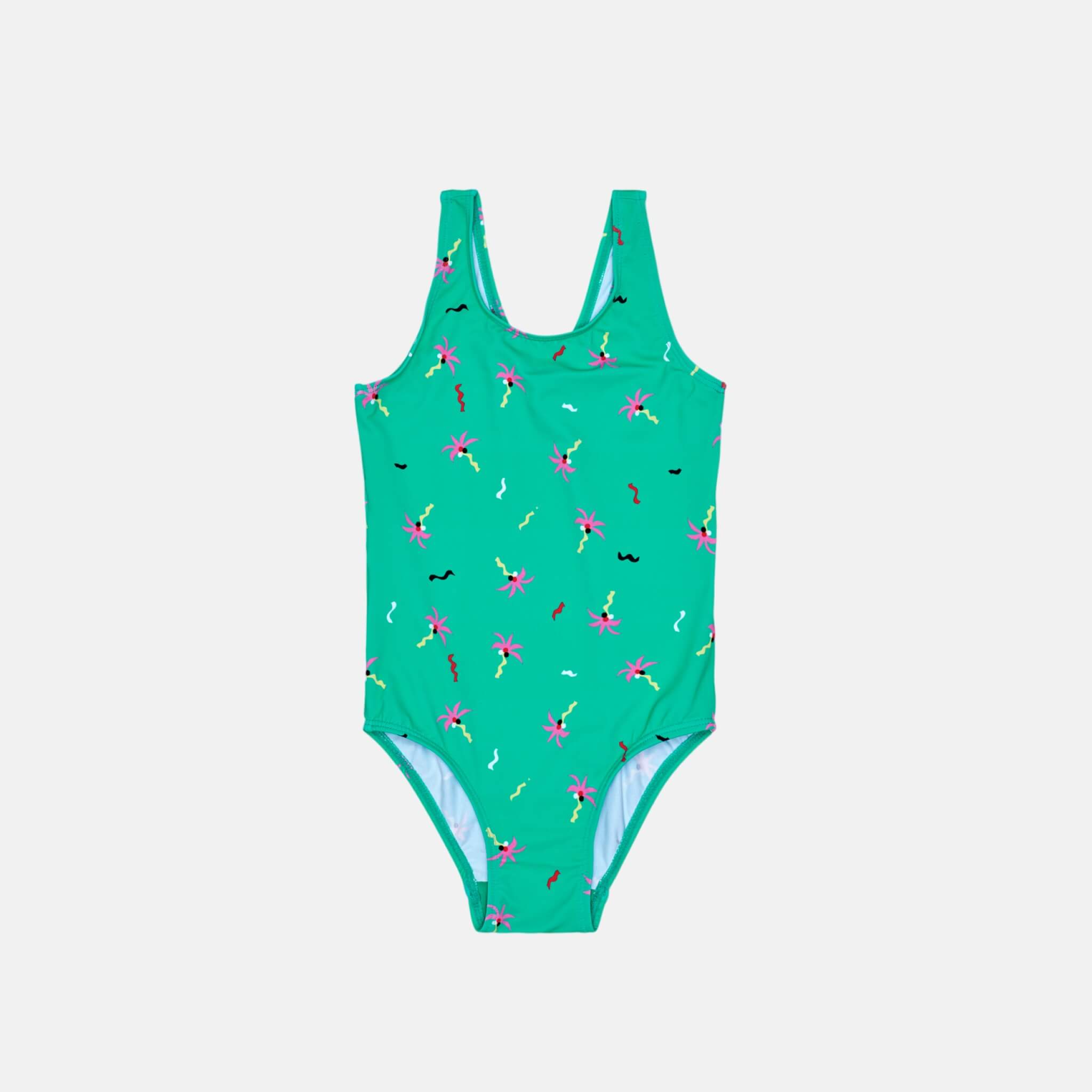 Happy Socks Kids Confetti Palm Green Swimsuit