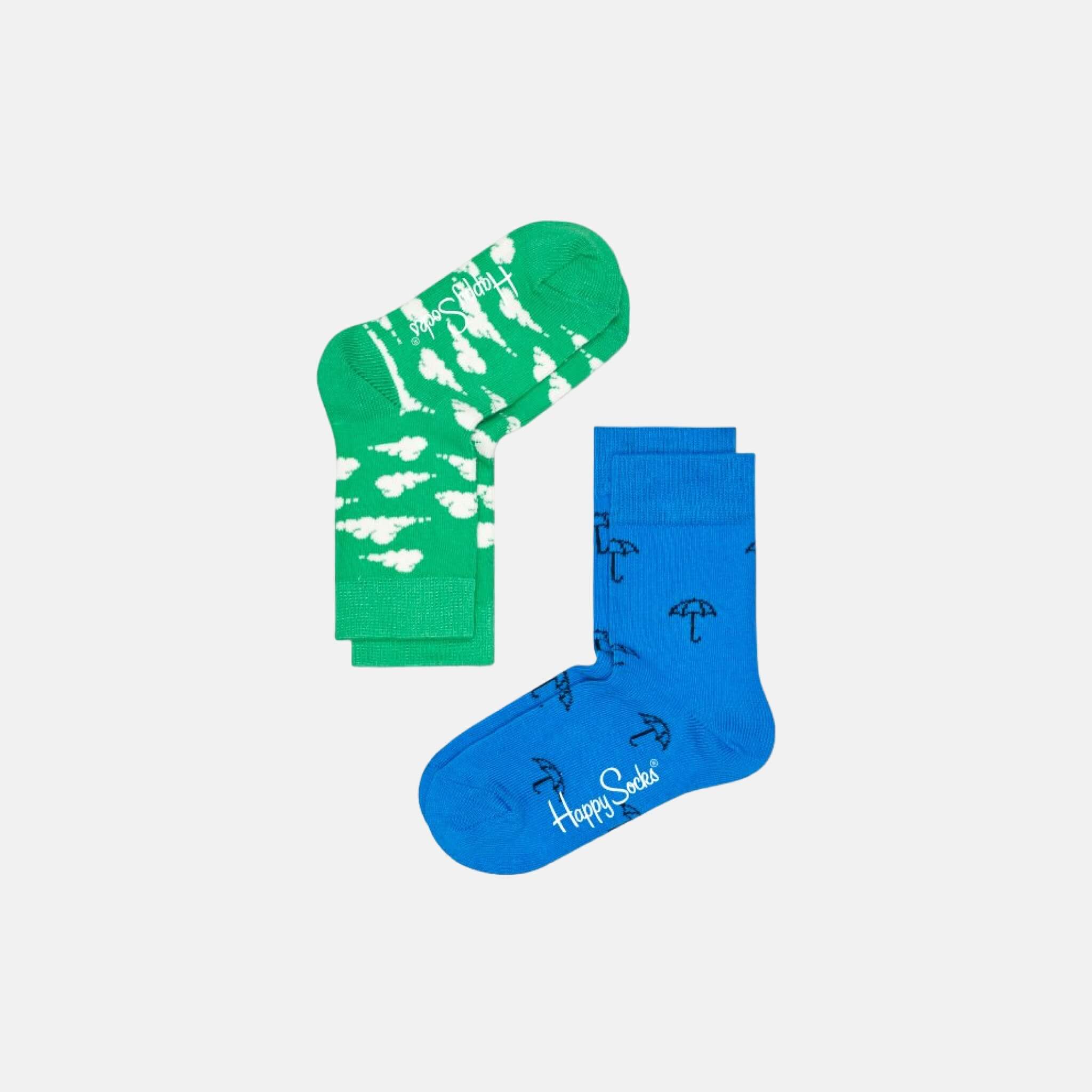 Happy Socks Kids Umbrella and Clouds Socks 2-Pack