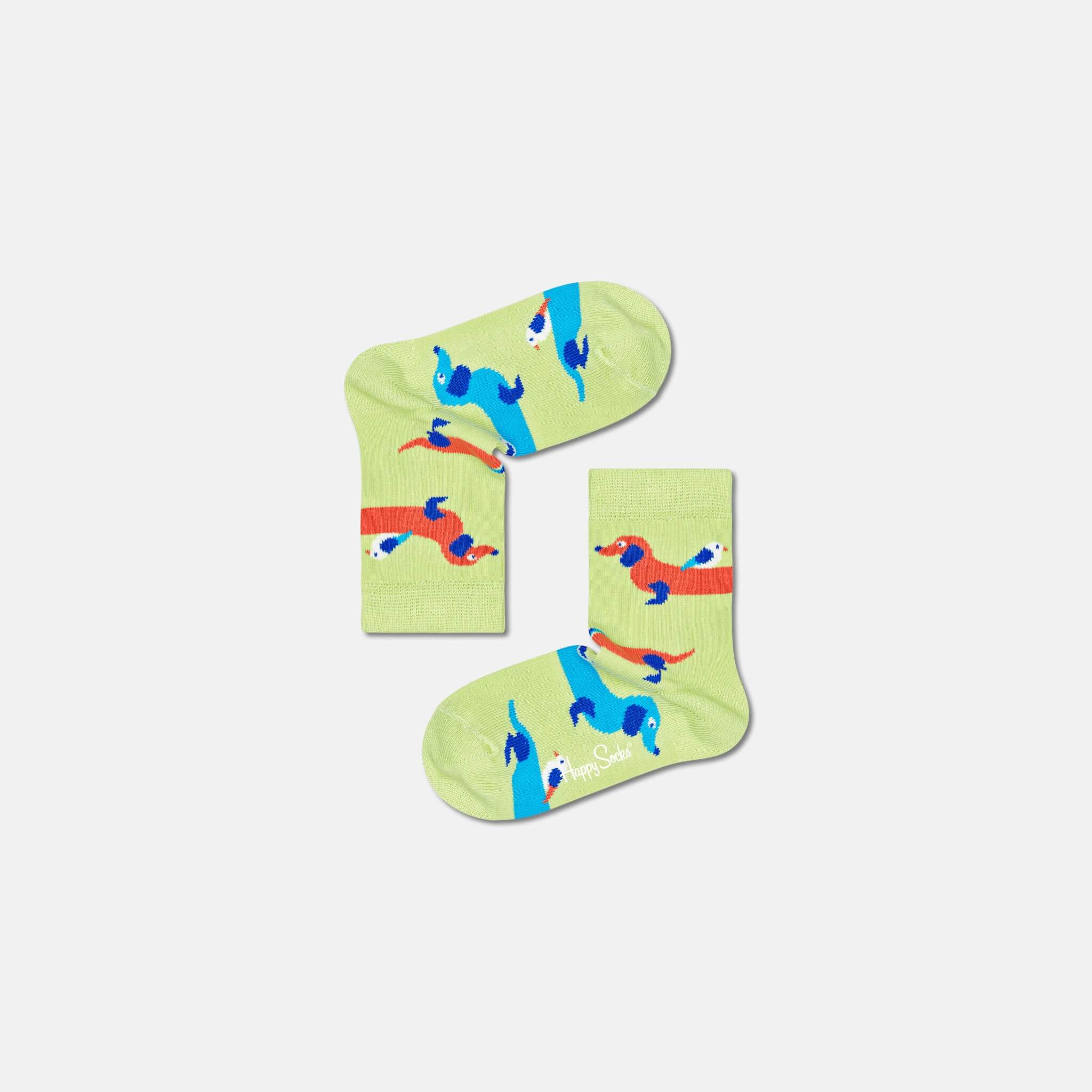 Happy Socks Kids Dogs Green Sock