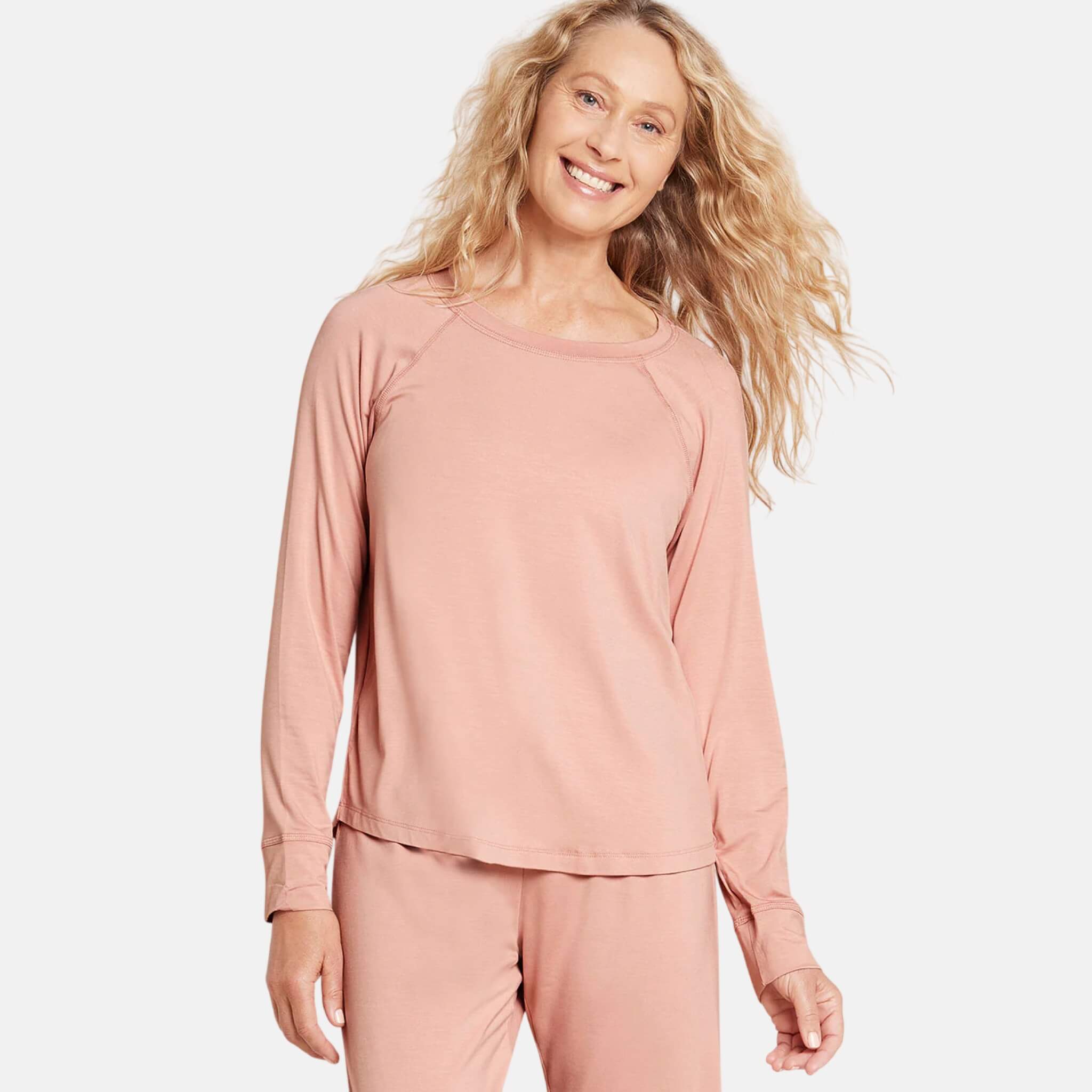 Boody Goodnight Raglan Sleep Top Dusty Pink