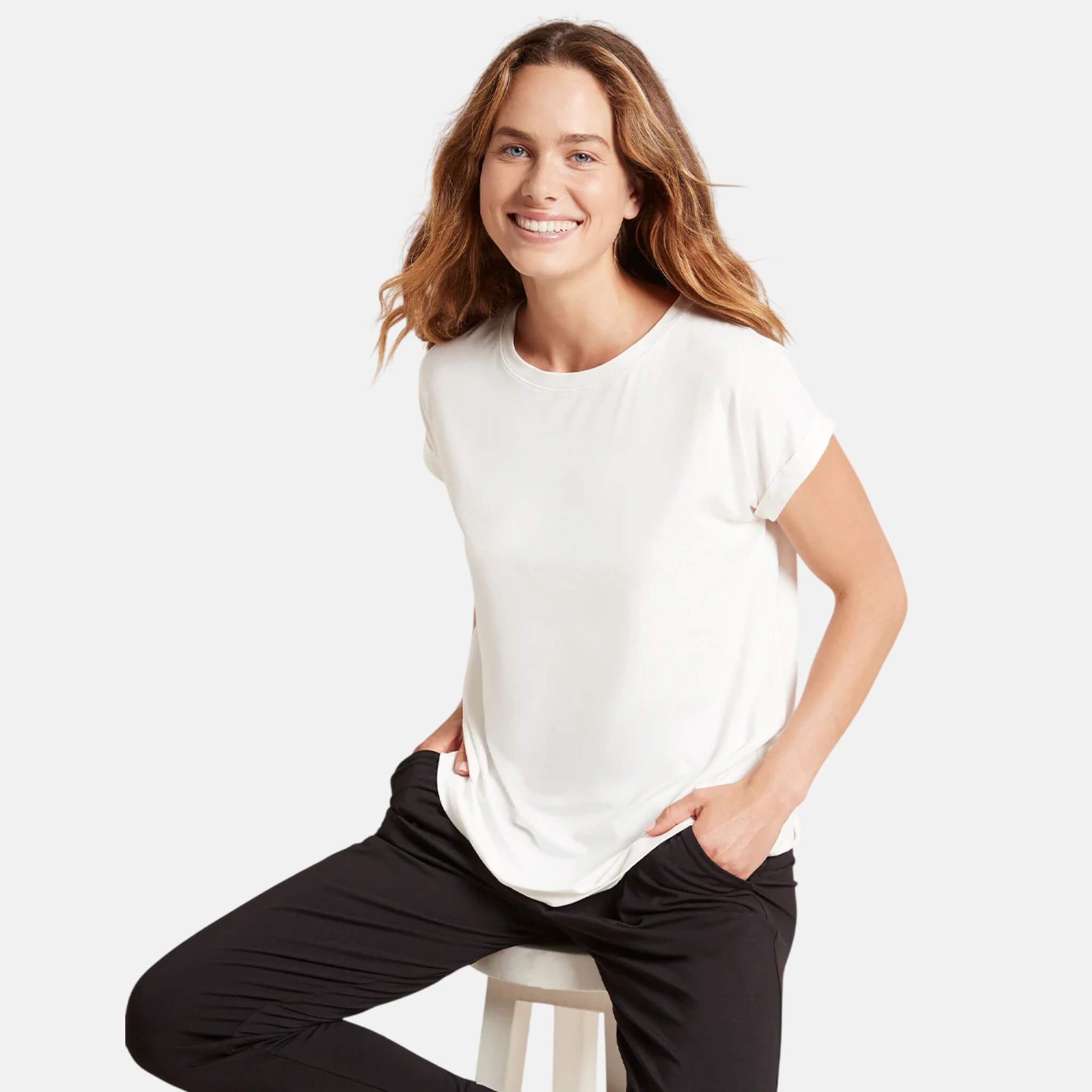 Boody Downtime Lounge Top Natural White
