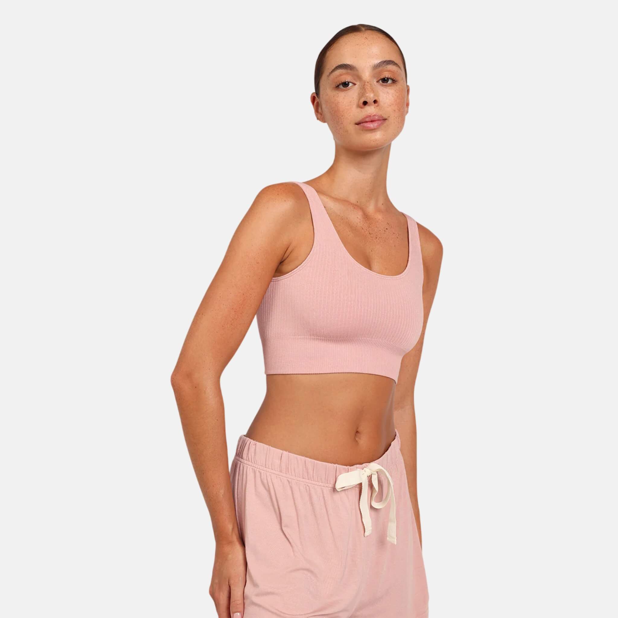Boody Ribbed Seamless Bra Dusty Pink