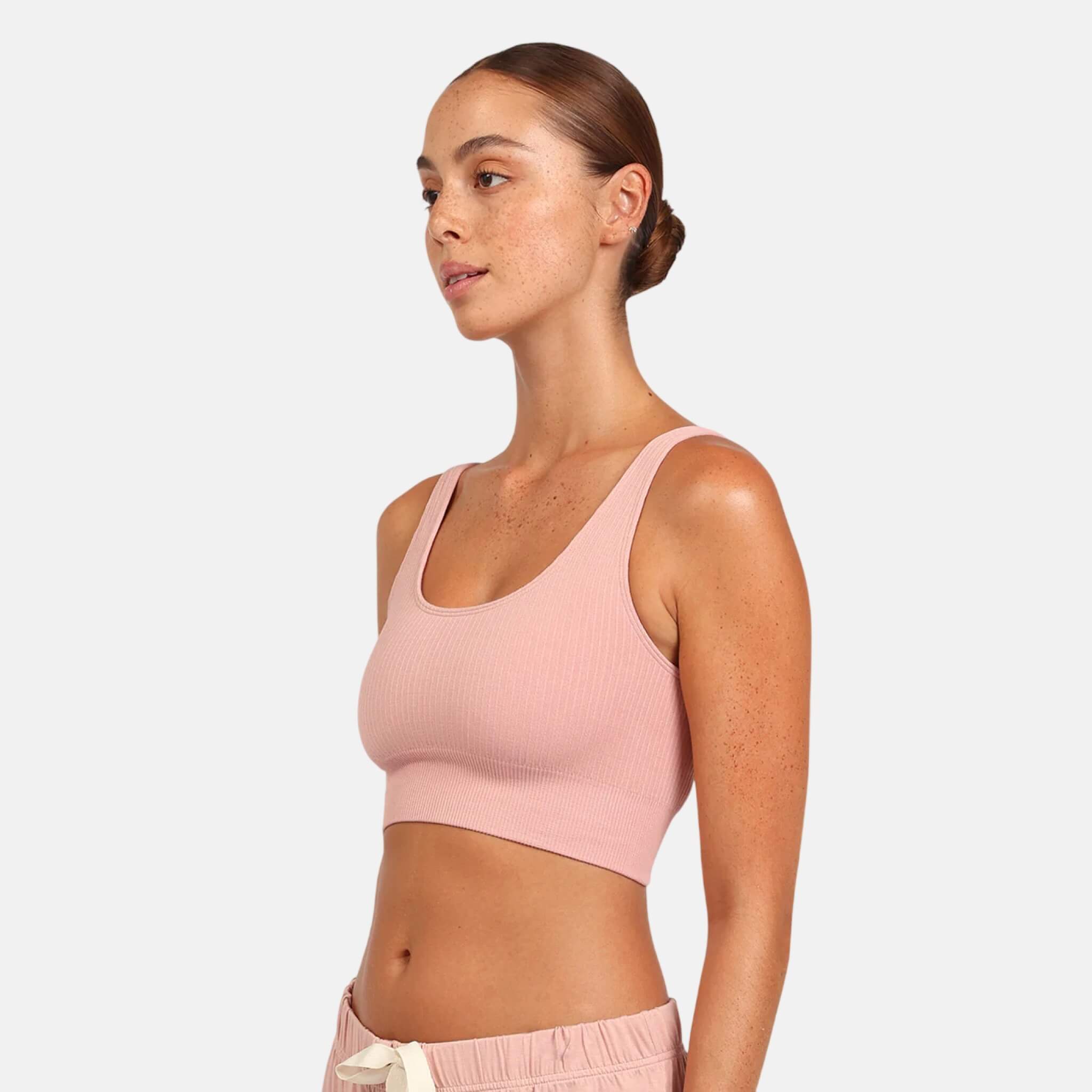 Boody Ribbed Seamless Bra Dusty Pink