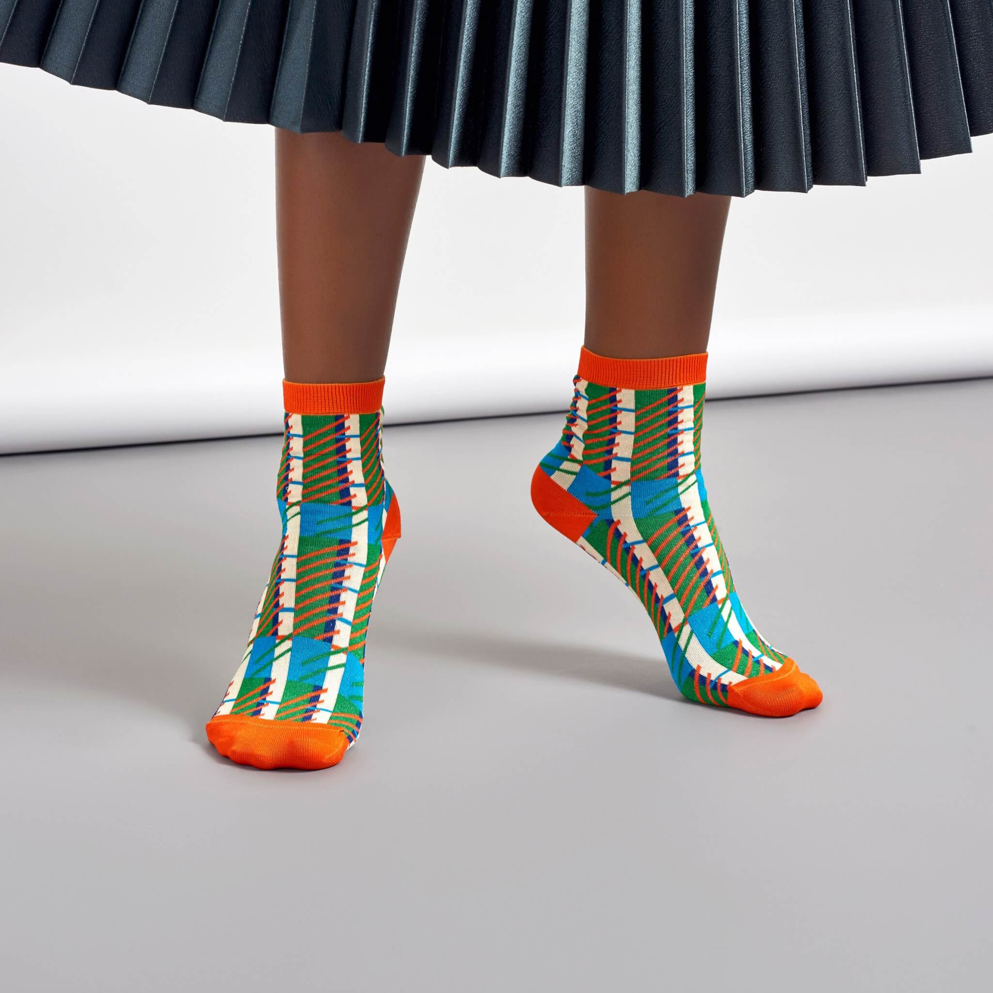 Hysteria by Happy Socks Magda Orange/Green