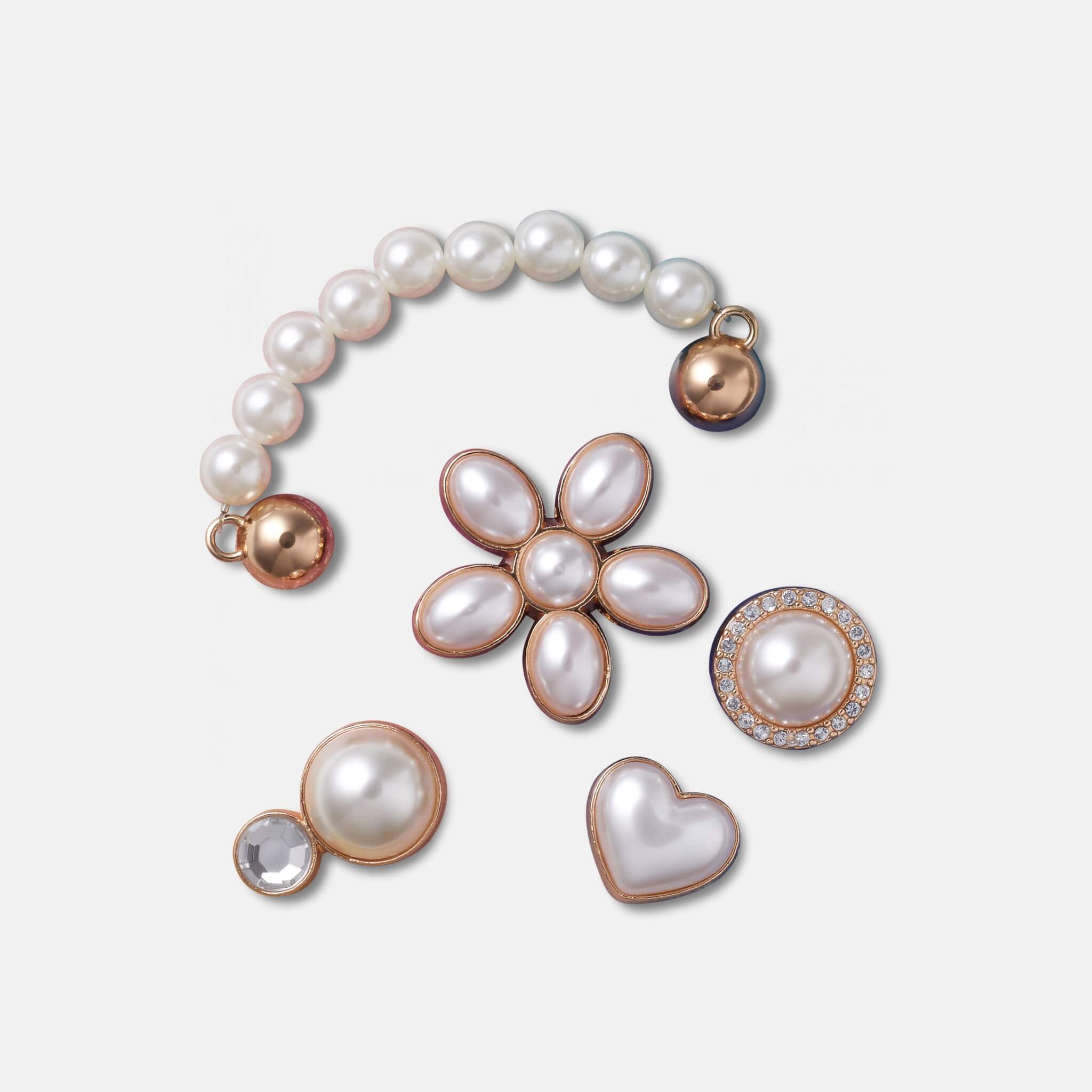 Jibbitz Charms Dainty Pearl Jewelry 5-Pack